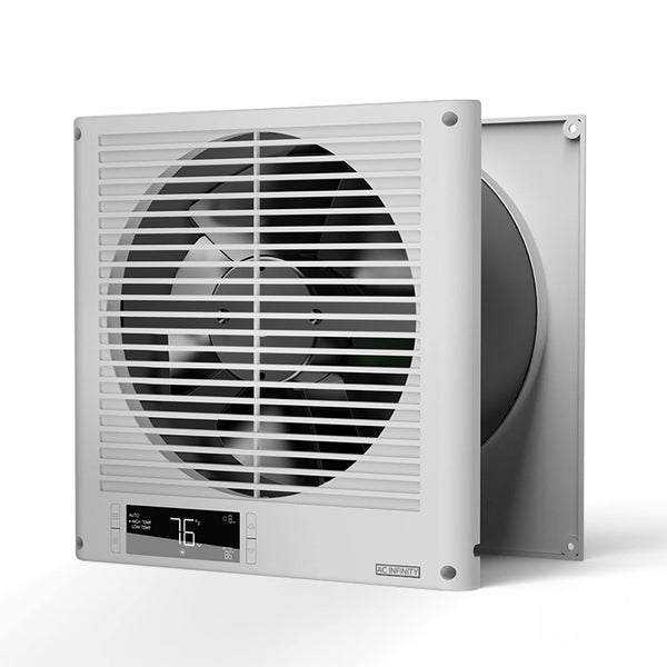 AC Infinity Room to Room Fan 8, Two Way Airflow Through The Wall Fan with Temperature Controller, Precise 10-Speed Quiet In Wall Vent Fan
