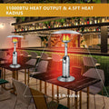 11,000 BTU Tabletop Propane Patio Heater, Portable Stainless Steel Outdoor Heater with Adjustable Flame & Tip Over Protection
