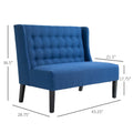HOMCOM Armless Double Sofa Loveseat Tufted Linen Upholstery Couch with Wooden Legs for Living Room 28.75 x 43.25 x 36.5 inches