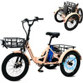 ABORON 3.0 Fat Tire Electric Trike for Senior Foldable E Bike, 500W Motorized Tricycle Adult 20" Folding 3 Wheel Electric Commute Bike Trike W/48V