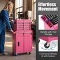 2 in 1 Rolling Tool Chest, 5-Drawer Tool Storage Cabinet with Wheels, Adjustable Shelf, Tool Box Organizer for Garage Warehouse Workshop